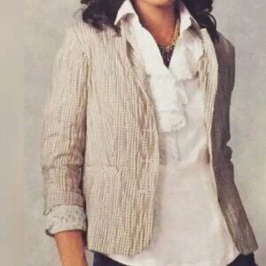 Cabi Ginger Snap Gingham Seersucker Blazer Jacket Sz S #298G